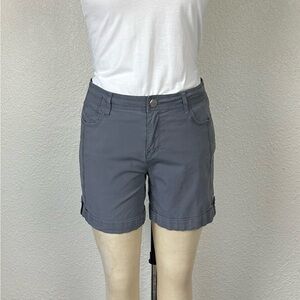 DKNY Bermuda Shorts Women's Sz 10 Flint Light Gray Stretch Cuffed